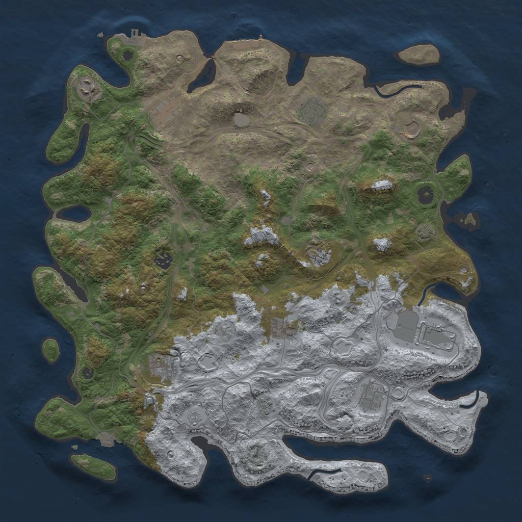 Rust Map: Procedural Map, Size: 4500, Seed: 4542, 19 Monuments