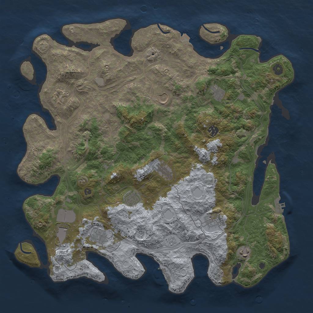 Rust Map: Procedural Map, Size: 4400, Seed: 75458858, 19 Monuments