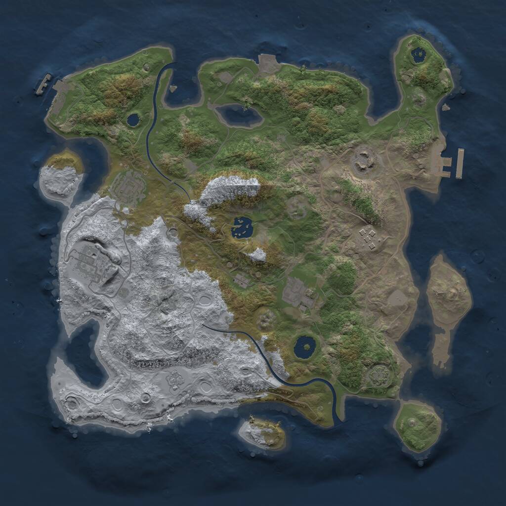 Rust Map: Procedural Map, Size: 3400, Seed: 11658271, 12 Monuments