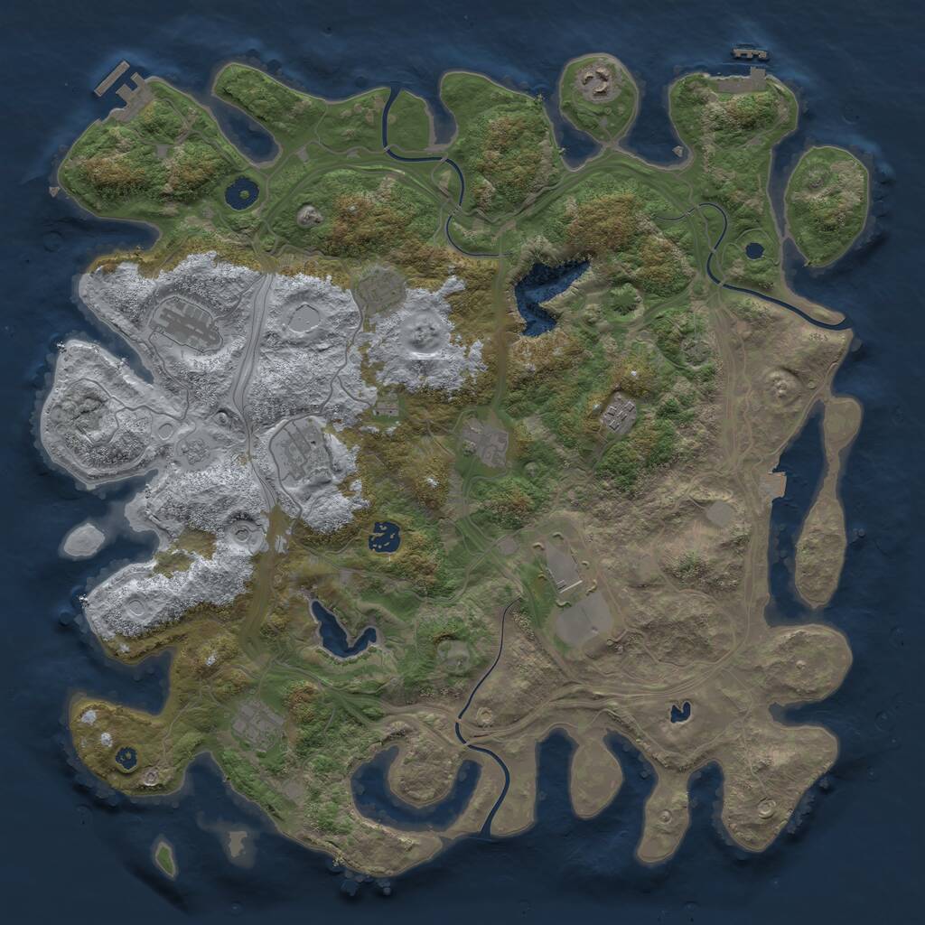 Rust Map: Procedural Map, Size: 4300, Seed: 66319239, 15 Monuments