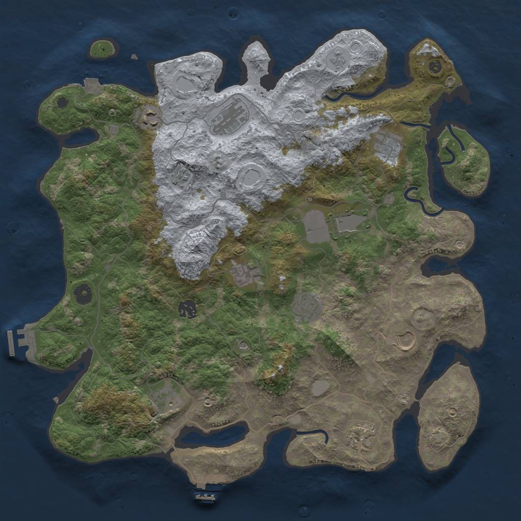 Rust Map: Procedural Map, Size: 4100, Seed: 67722727, 19 Monuments