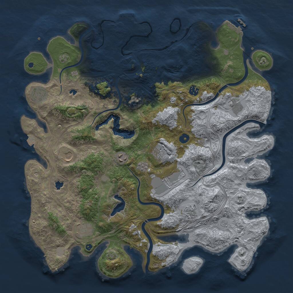 Rust Map: Procedural Map, Size: 4500, Seed: 1015554015, 16 Monuments