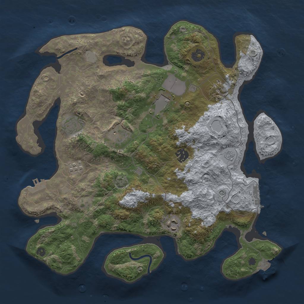 Rust Map: Procedural Map, Size: 3500, Seed: 235220, 15 Monuments