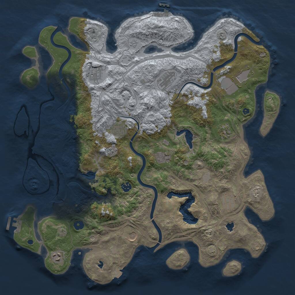 Rust Map: Procedural Map, Size: 4500, Seed: 366513187, 17 Monuments