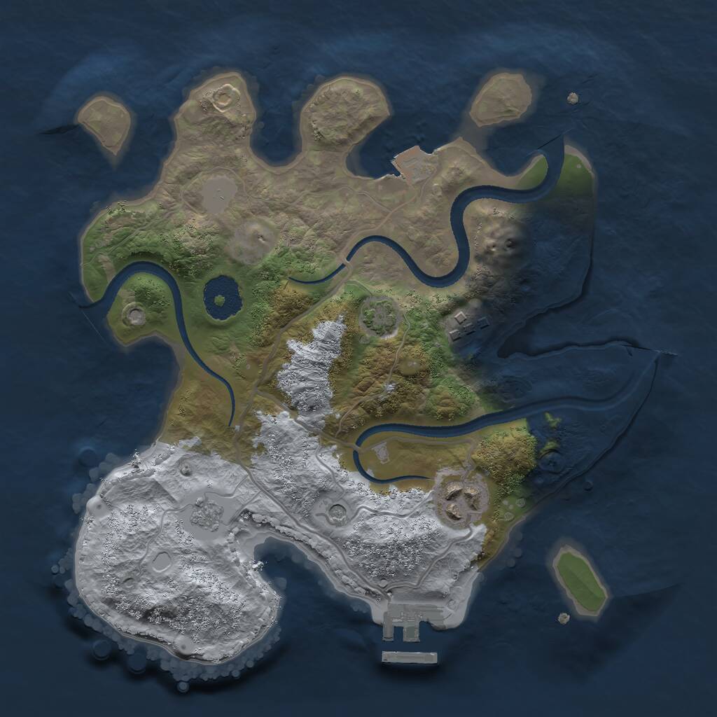 Rust Map: Procedural Map, Size: 2624, Seed: 2147483647, 7 Monuments