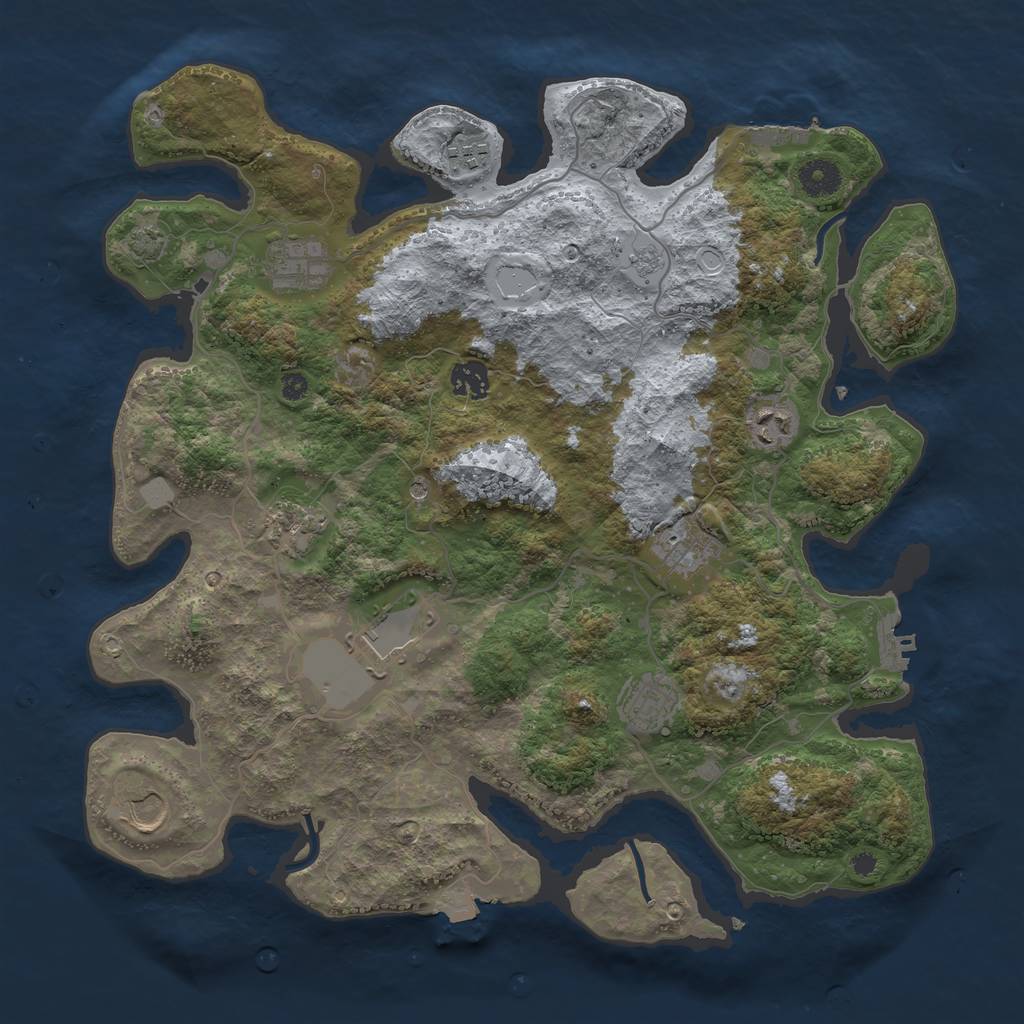 Rust Map: Procedural Map, Size: 3850, Seed: 39039306, 17 Monuments