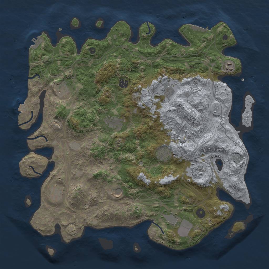 Rust Map: Procedural Map, Size: 4250, Seed: 799946004, 19 Monuments