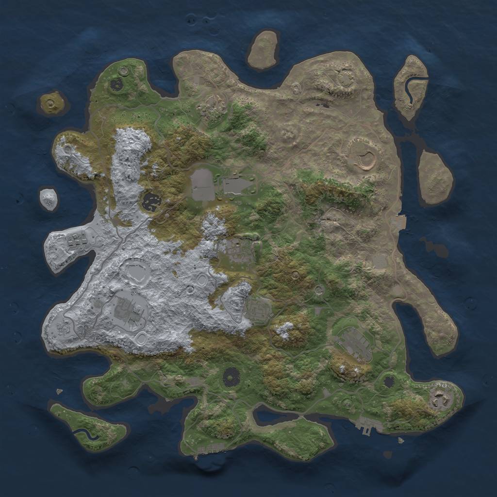 Rust Map: Procedural Map, Size: 4000, Seed: 1796126219, 18 Monuments