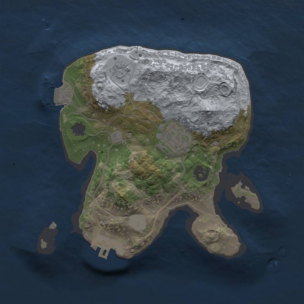 Rust Map: Procedural Map, Size: 2000, Seed: 61236127, 6 Monuments