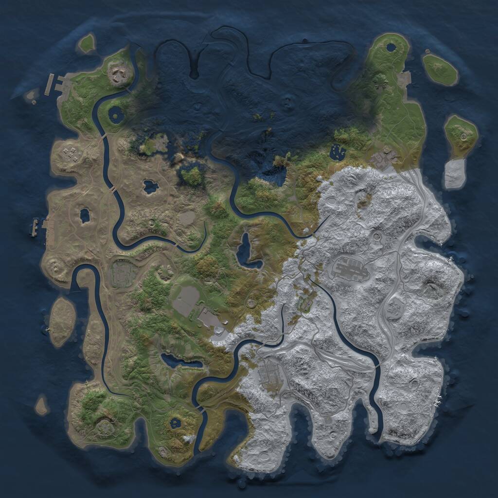 Rust Map: Procedural Map, Size: 4500, Seed: 17015593, 15 Monuments