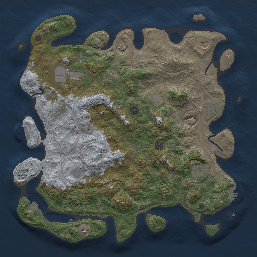 Rust Map: Procedural Map, Size: 4250, Seed: 2015238268, 19 Monuments