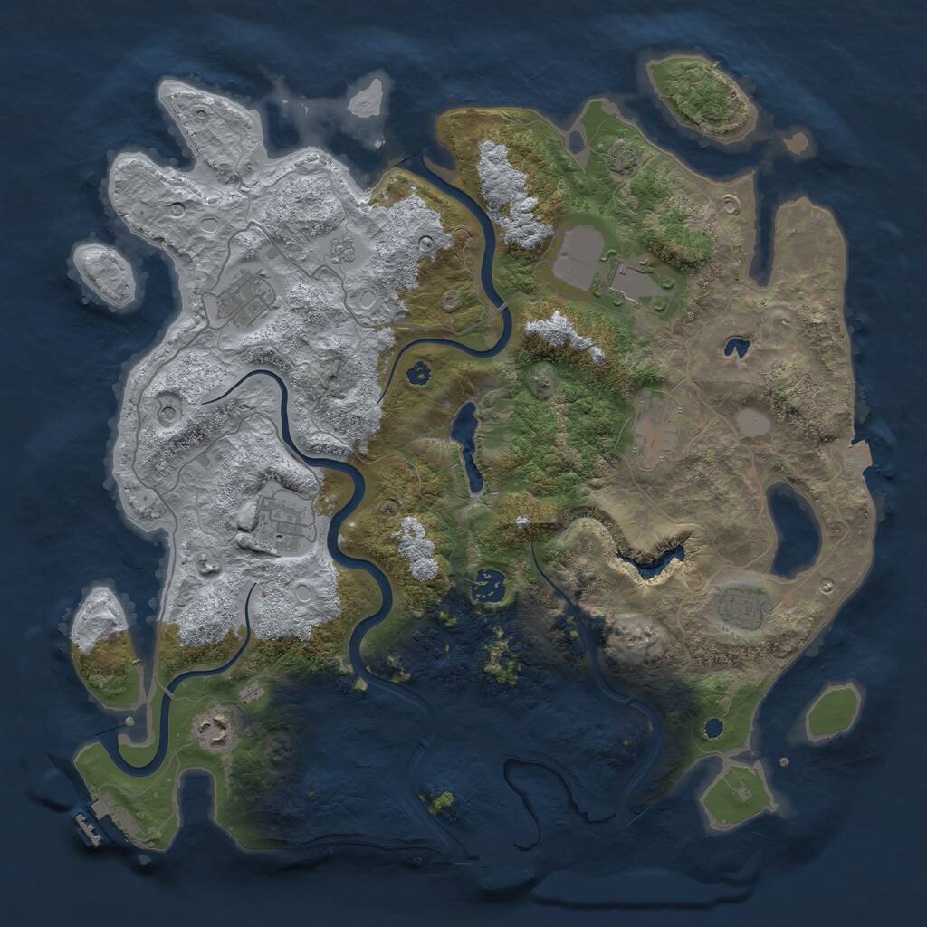 Rust Map: Procedural Map, Size: 4000, Seed: 436066195, 14 Monuments