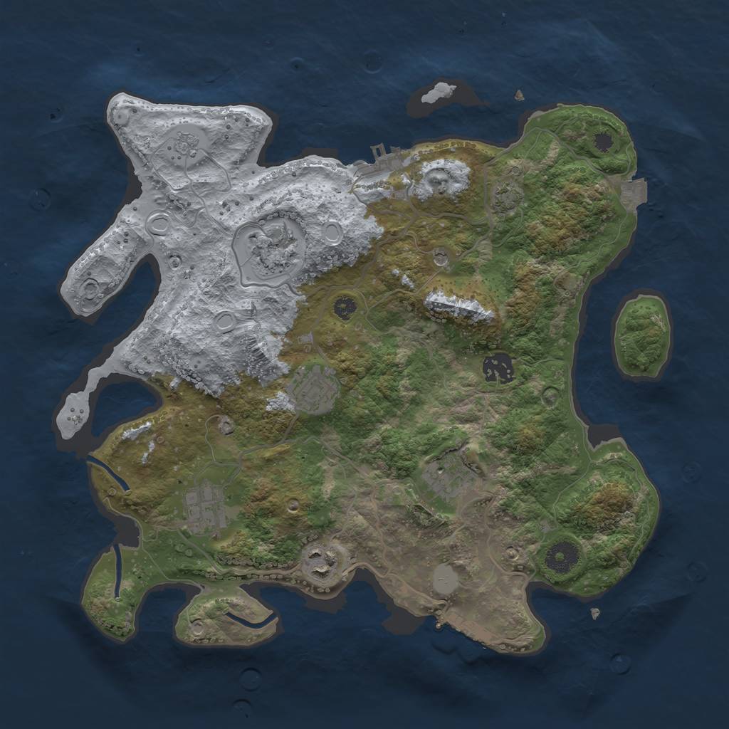 Rust Map: Procedural Map, Size: 3400, Seed: 15494819, 14 Monuments