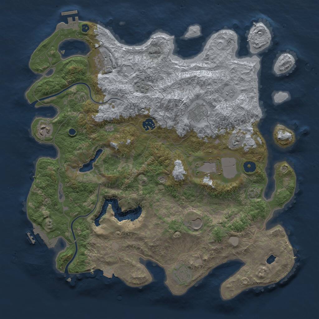 Rust Map: Procedural Map, Size: 4000, Seed: 657483819, 14 Monuments