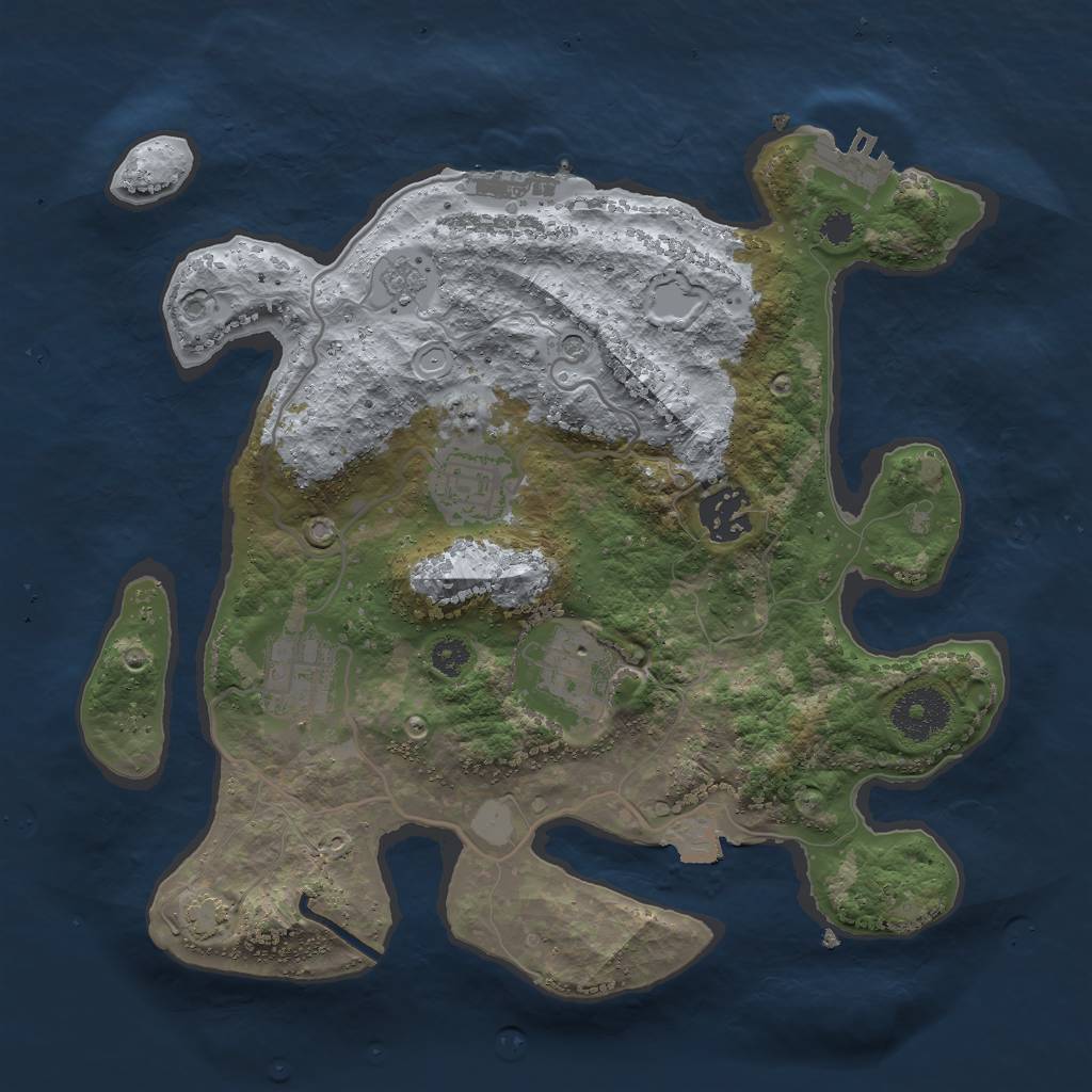 Rust Map: Procedural Map, Size: 3000, Seed: 39156, 12 Monuments