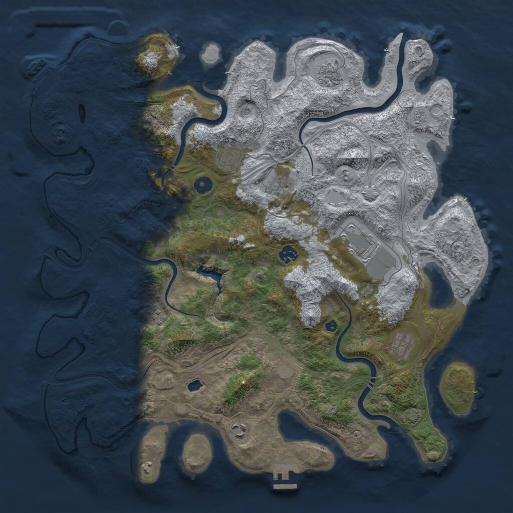 Rust Map: Procedural Map, Size: 4400, Seed: 85325018, 14 Monuments