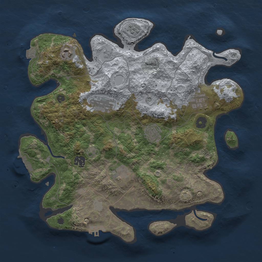 Rust Map: Procedural Map, Size: 3400, Seed: 75333176, 15 Monuments