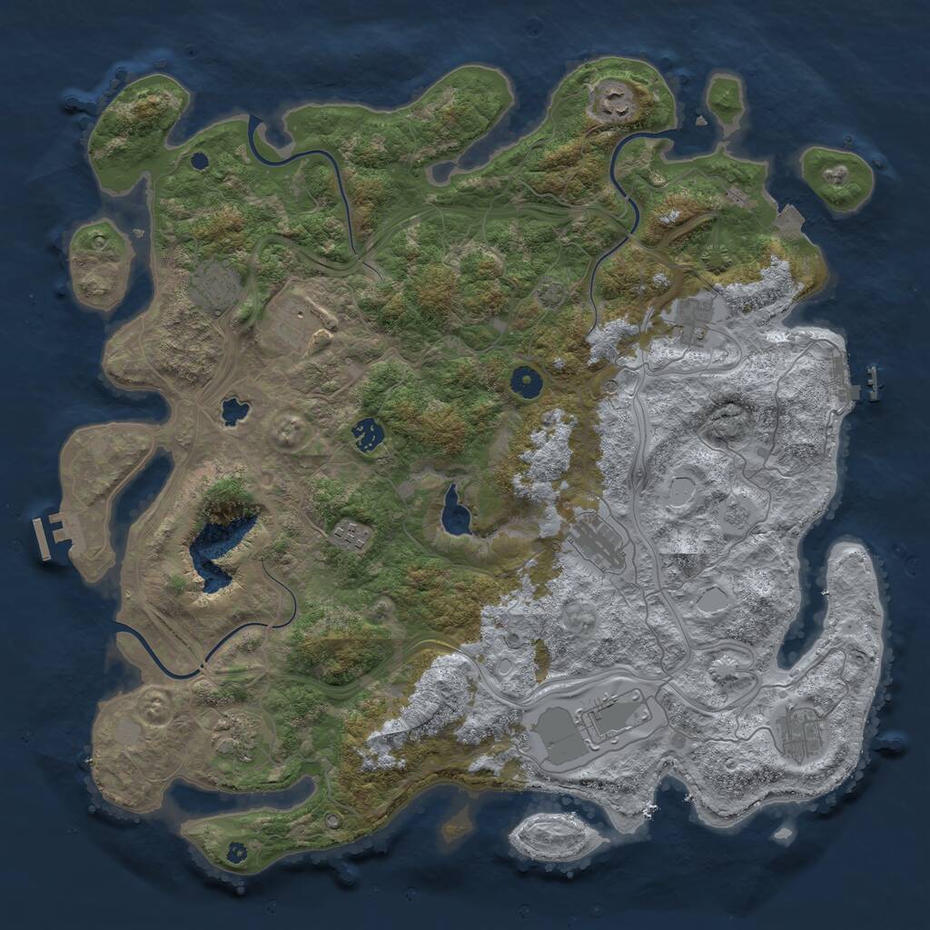 Rust Map: Procedural Map, Size: 4400, Seed: 17729820, 16 Monuments