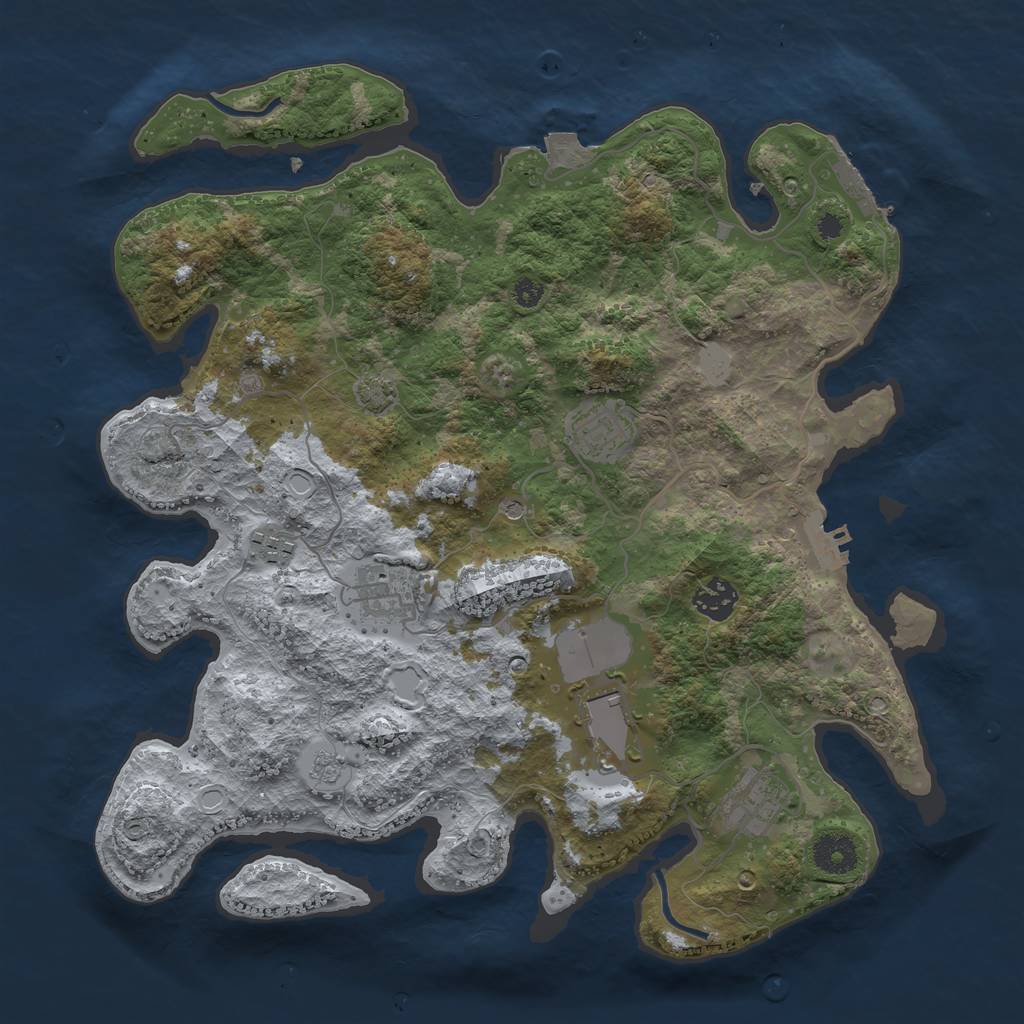 Rust Map: Procedural Map, Size: 3600, Seed: 20512, 14 Monuments