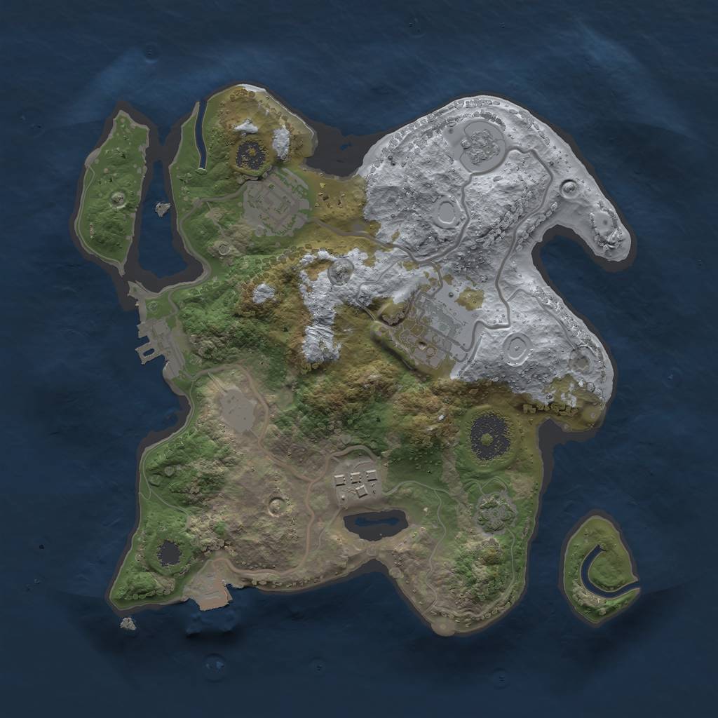 Rust Map: Procedural Map, Size: 2500, Seed: 333, 9 Monuments