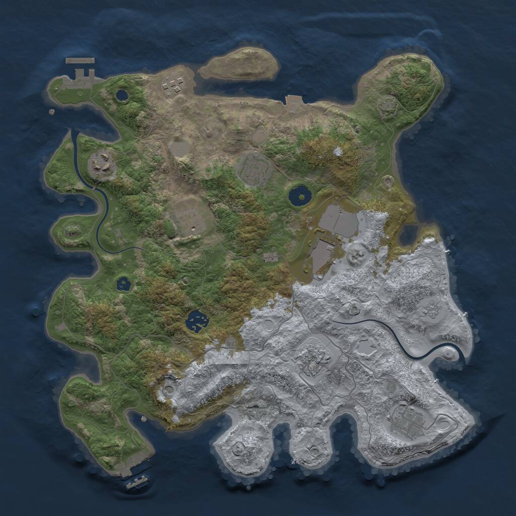 Rust Map: Procedural Map, Size: 3600, Seed: 10512, 14 Monuments