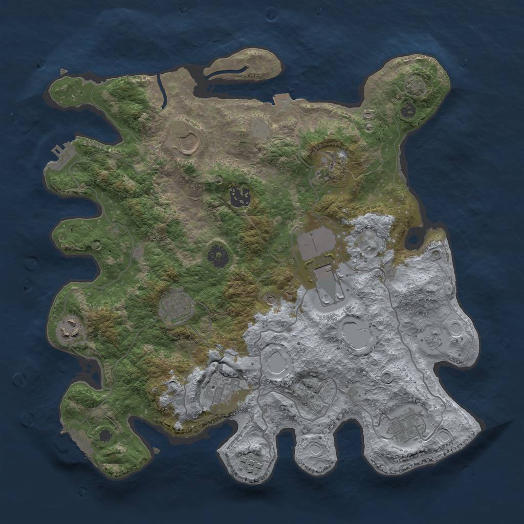 Rust Map: Procedural Map, Size: 3600, Seed: 10512, 17 Monuments