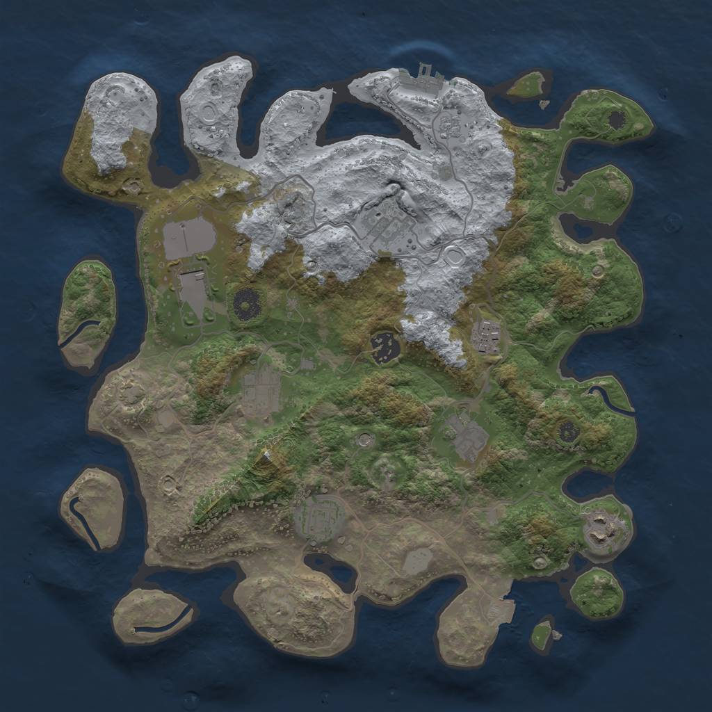 Rust Map: Procedural Map, Size: 3500, Seed: 66720373, 15 Monuments