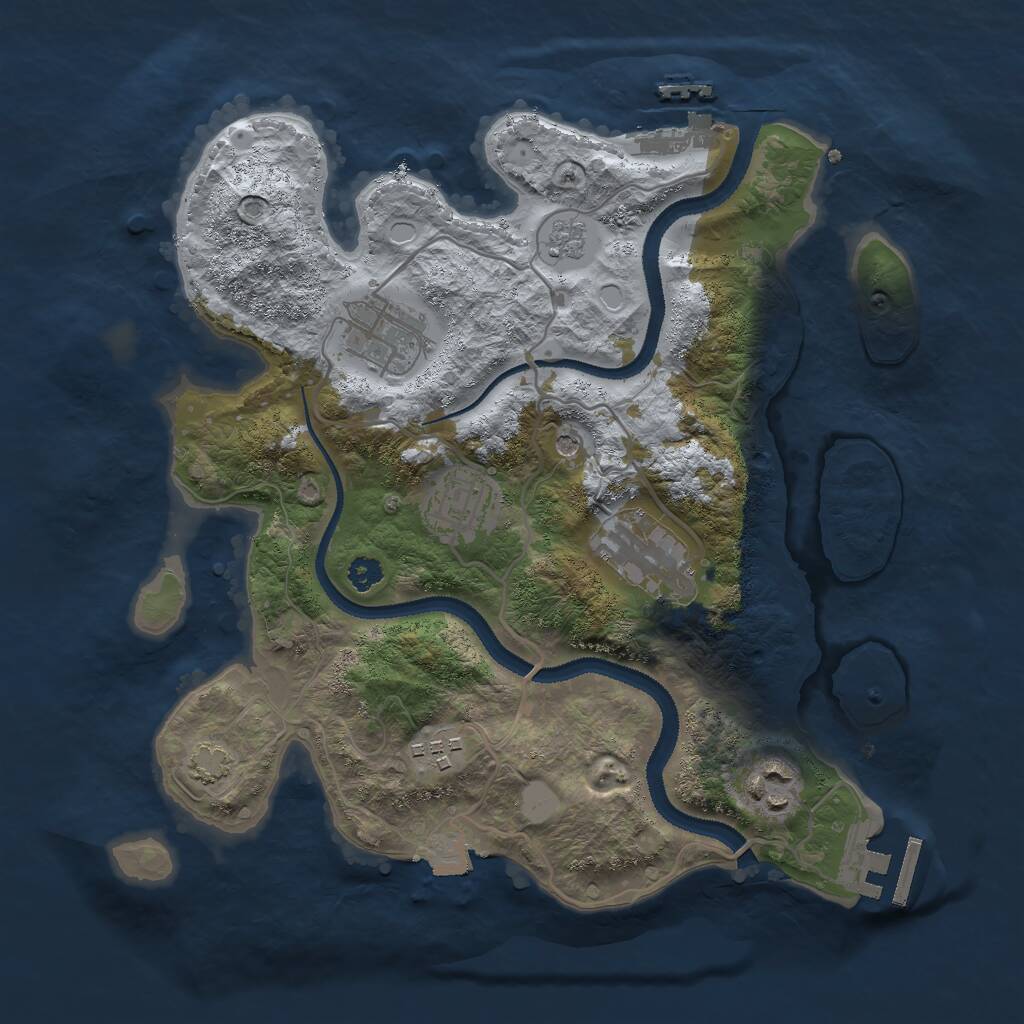 Rust Map: Procedural Map, Size: 3000, Seed: 2457338, 11 Monuments