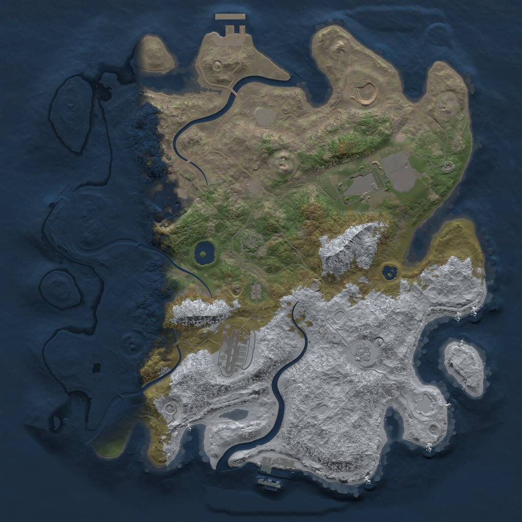 Rust Map: Procedural Map, Size: 3500, Seed: 1778439787, 10 Monuments