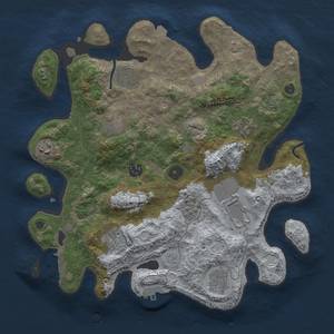 Thumbnail Rust Map: Procedural Map, Size: 3500, Seed: 1778439787, 17 Monuments