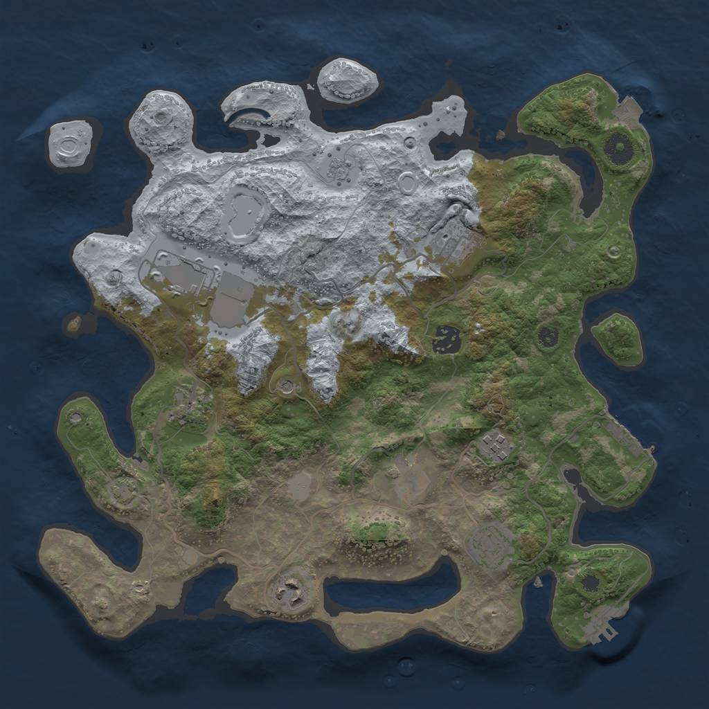 Rust Map: Procedural Map, Size: 3550, Seed: 3139, 16 Monuments