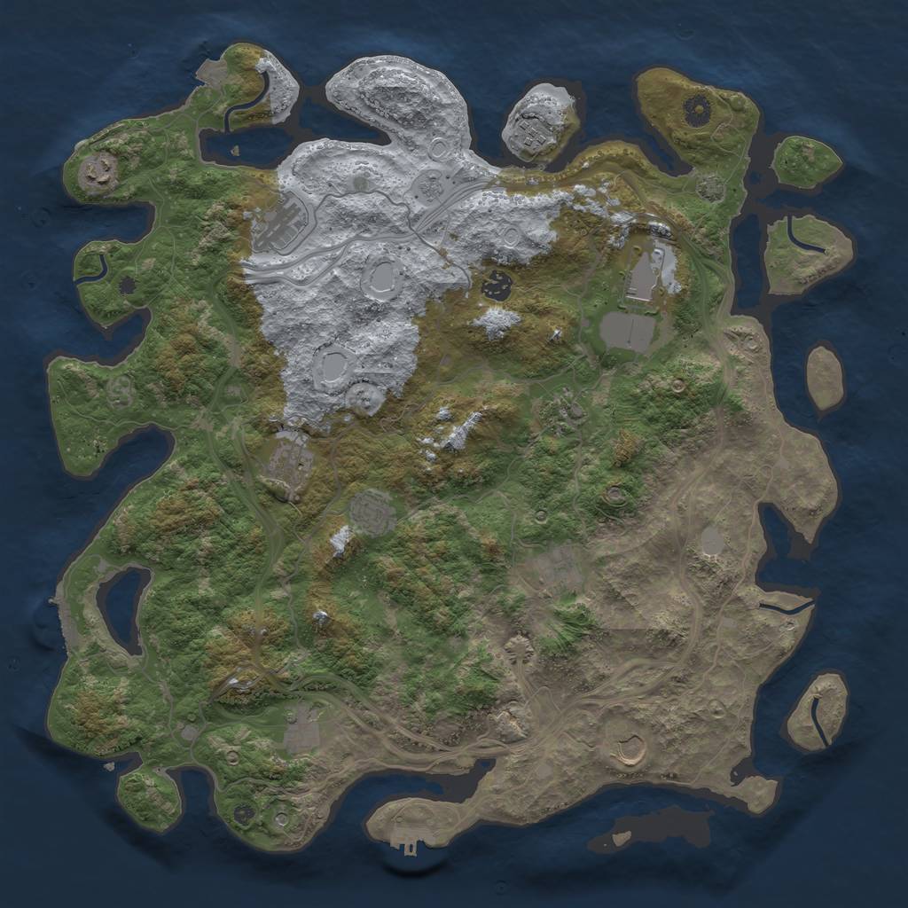 Rust Map: Procedural Map, Size: 4500, Seed: 168588852, 19 Monuments