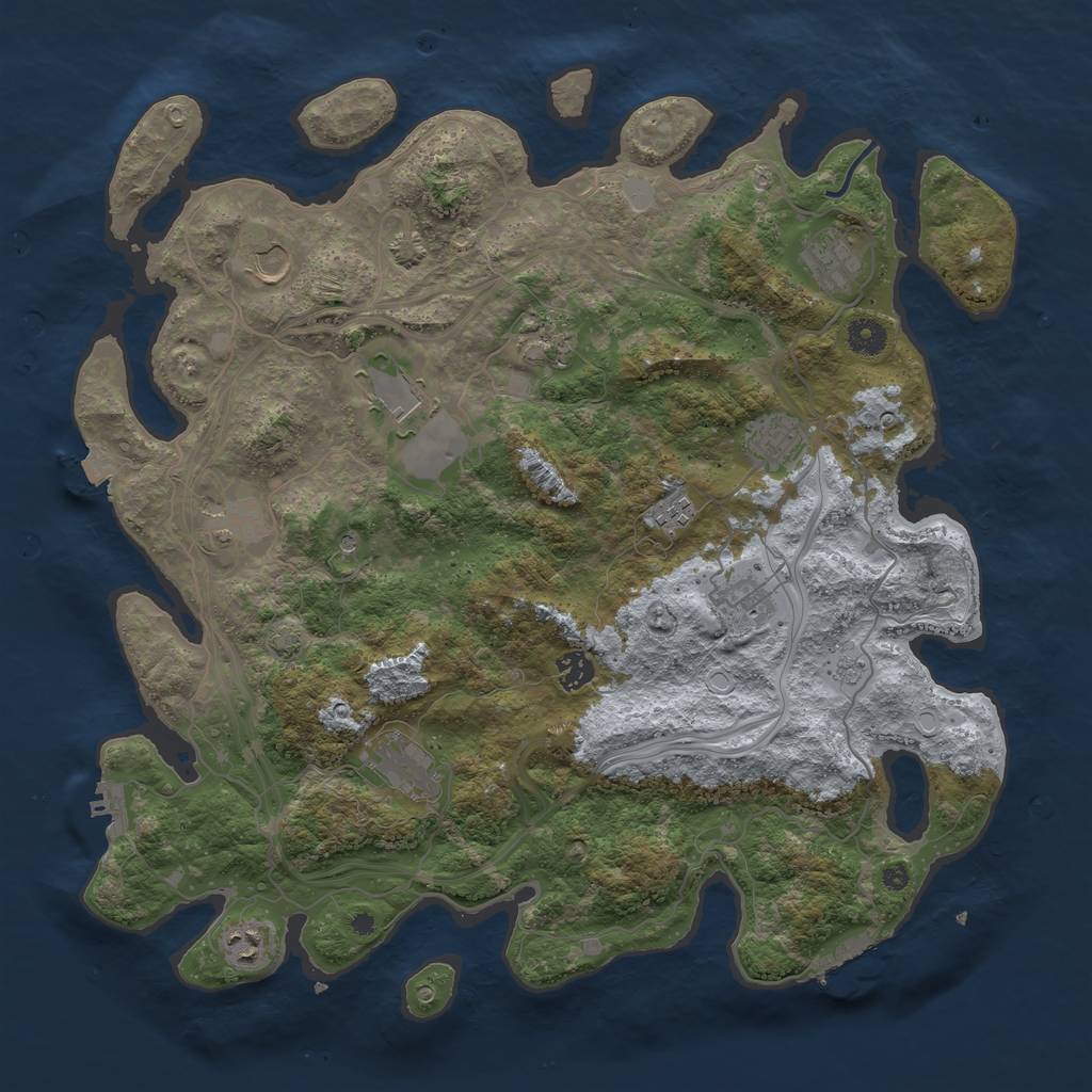 Rust Map: Procedural Map, Size: 4250, Seed: 49680636, 19 Monuments