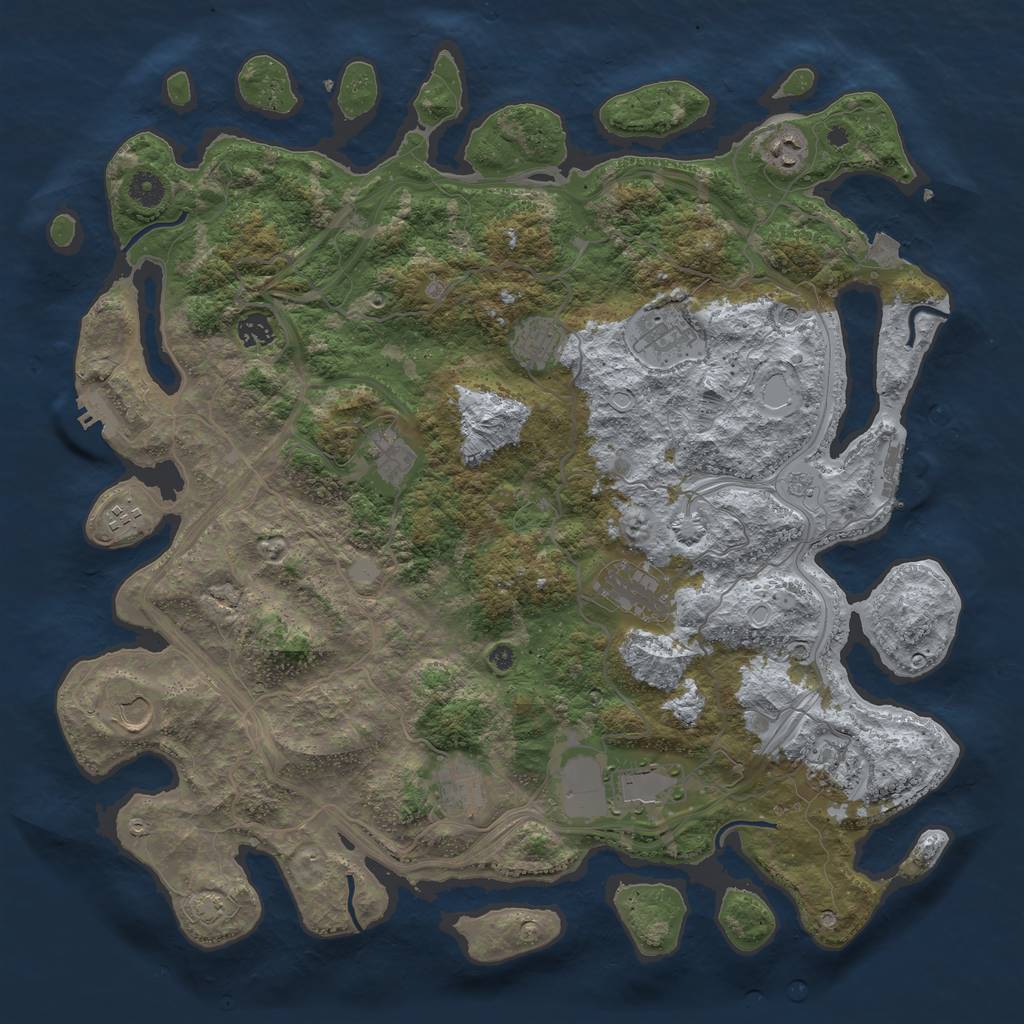 Rust Map: Procedural Map, Size: 4400, Seed: 7242264, 19 Monuments