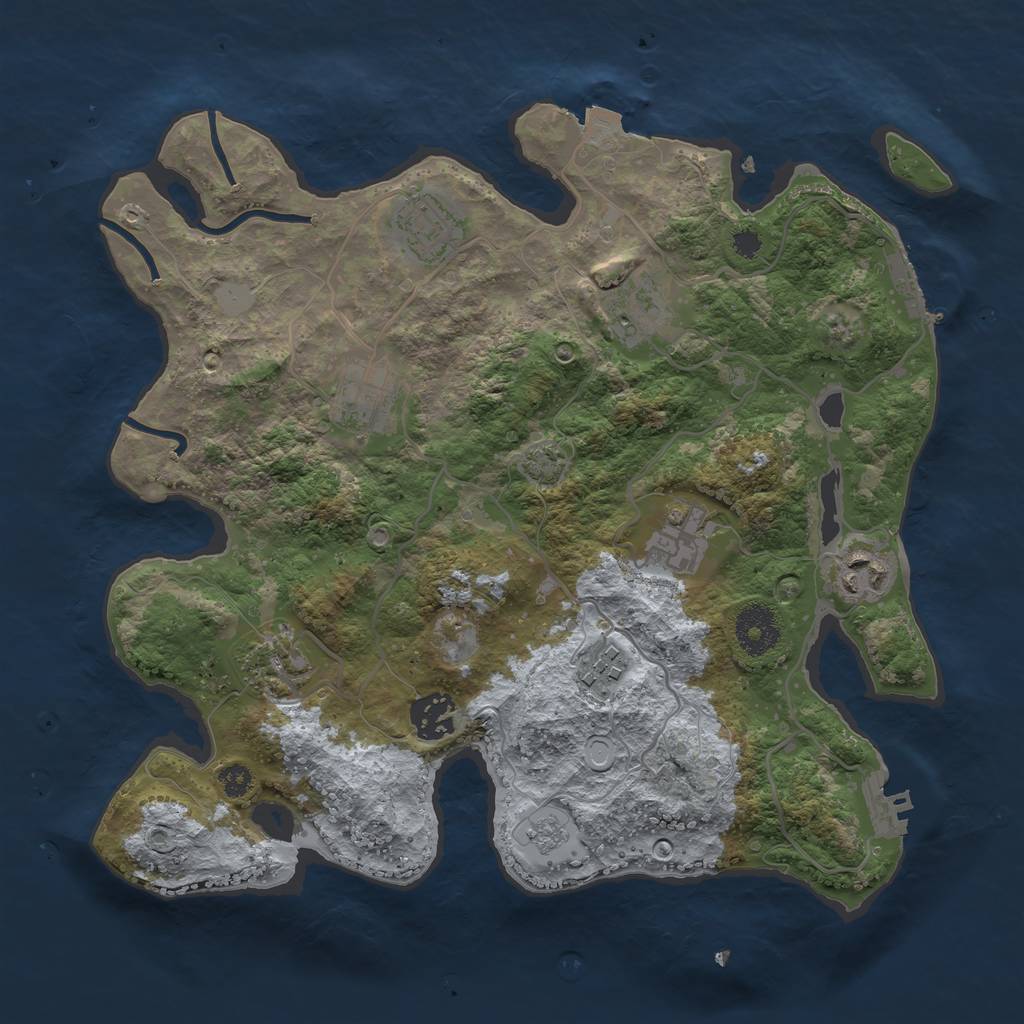Rust Map: Procedural Map, Size: 3250, Seed: 20976, 15 Monuments