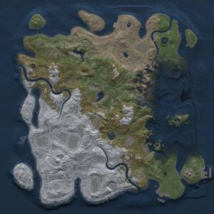 Thumbnail Rust Map: Procedural Map, Size: 4500, Seed: 364799654, 17 Monuments