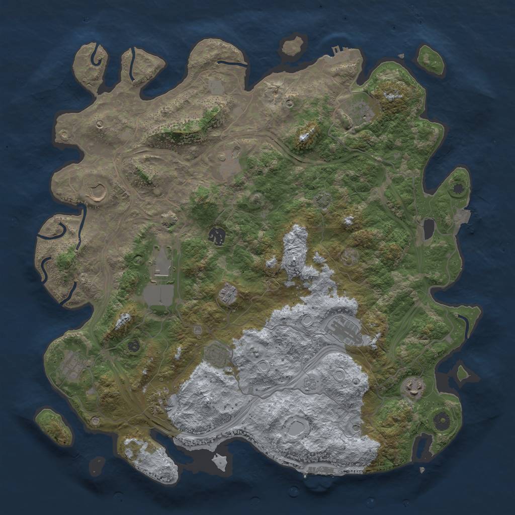 Rust Map: Procedural Map, Size: 4400, Seed: 64451140, 19 Monuments
