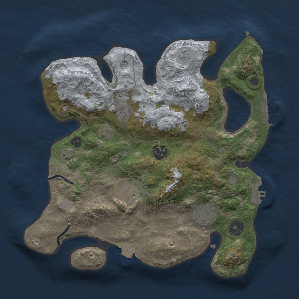 Rust Map: Procedural Map, Size: 3000, Seed: 138392652, 12 Monuments