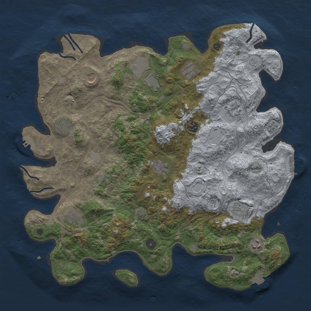Rust Map: Procedural Map, Size: 4300, Seed: 205987, 19 Monuments