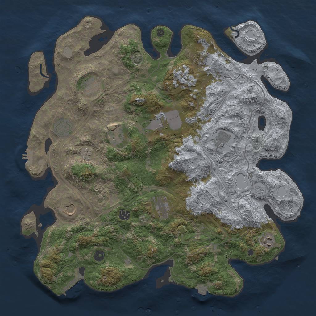 Rust Map: Procedural Map, Size: 4250, Seed: 306004763, 19 Monuments
