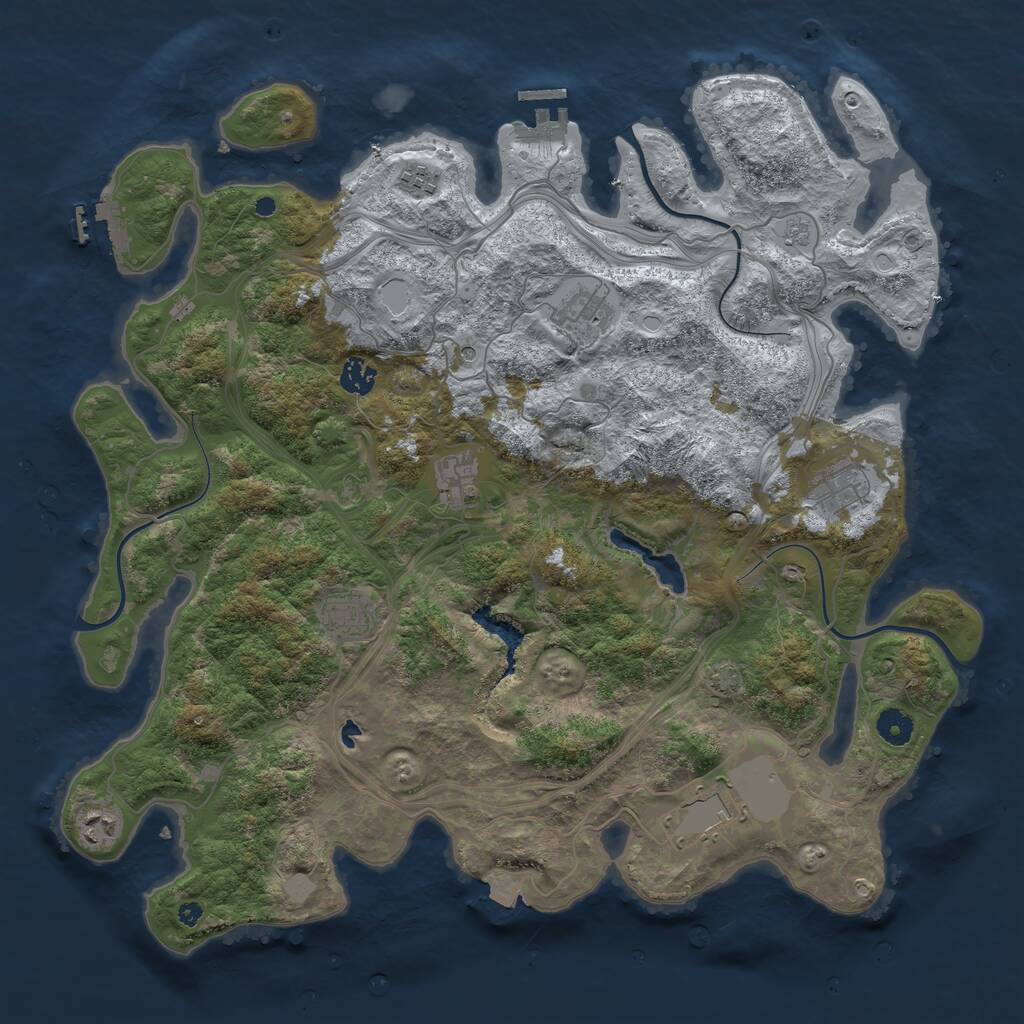 Rust Map: Procedural Map, Size: 4250, Seed: 19247939, 14 Monuments