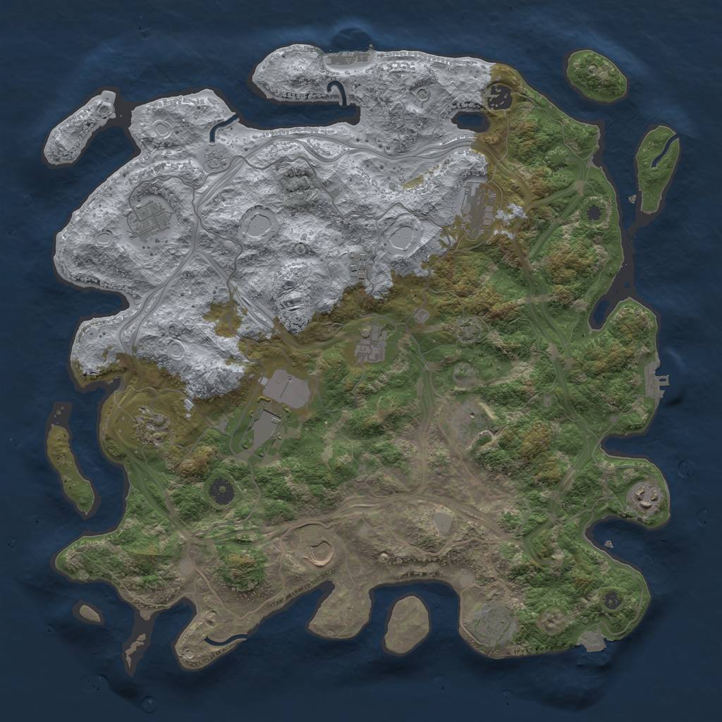Rust Map: Procedural Map, Size: 4250, Seed: 949007337, 19 Monuments