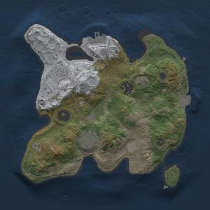 Thumbnail Rust Map: Procedural Map, Size: 2500, Seed: 735086742, 7 Monuments