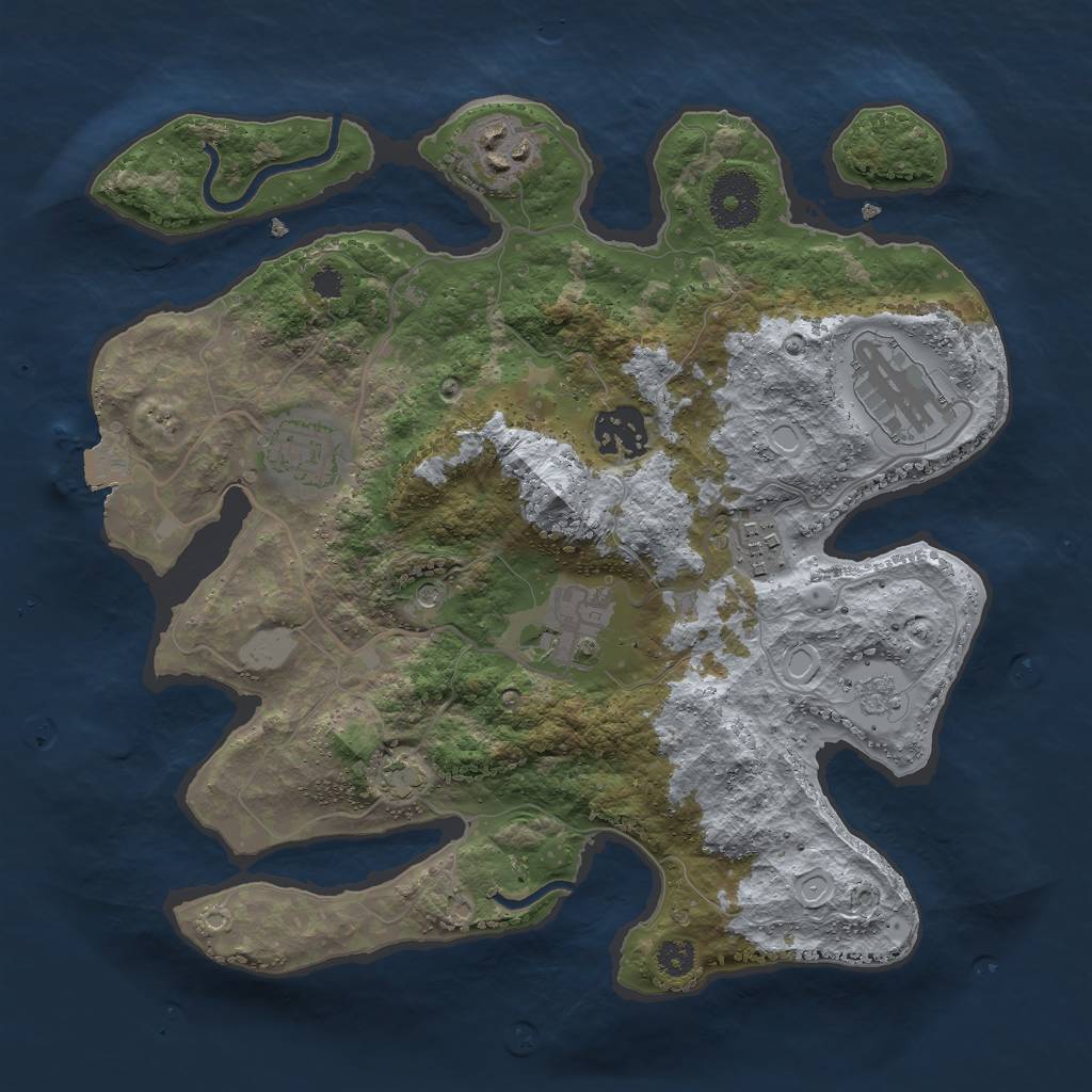 Rust Map: Procedural Map, Size: 3000, Seed: 1664126504, 12 Monuments