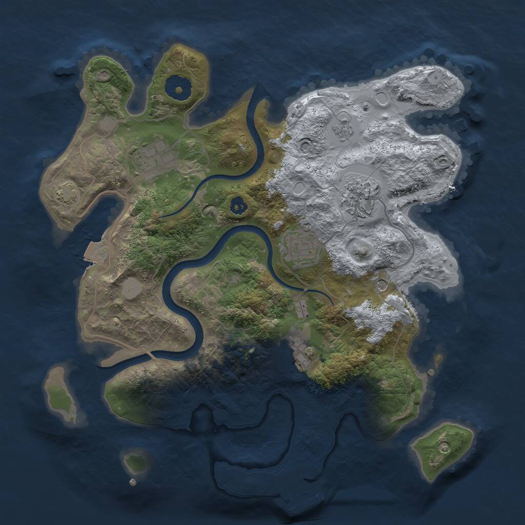 Rust Map: Procedural Map, Size: 3000, Seed: 215051059, 9 Monuments