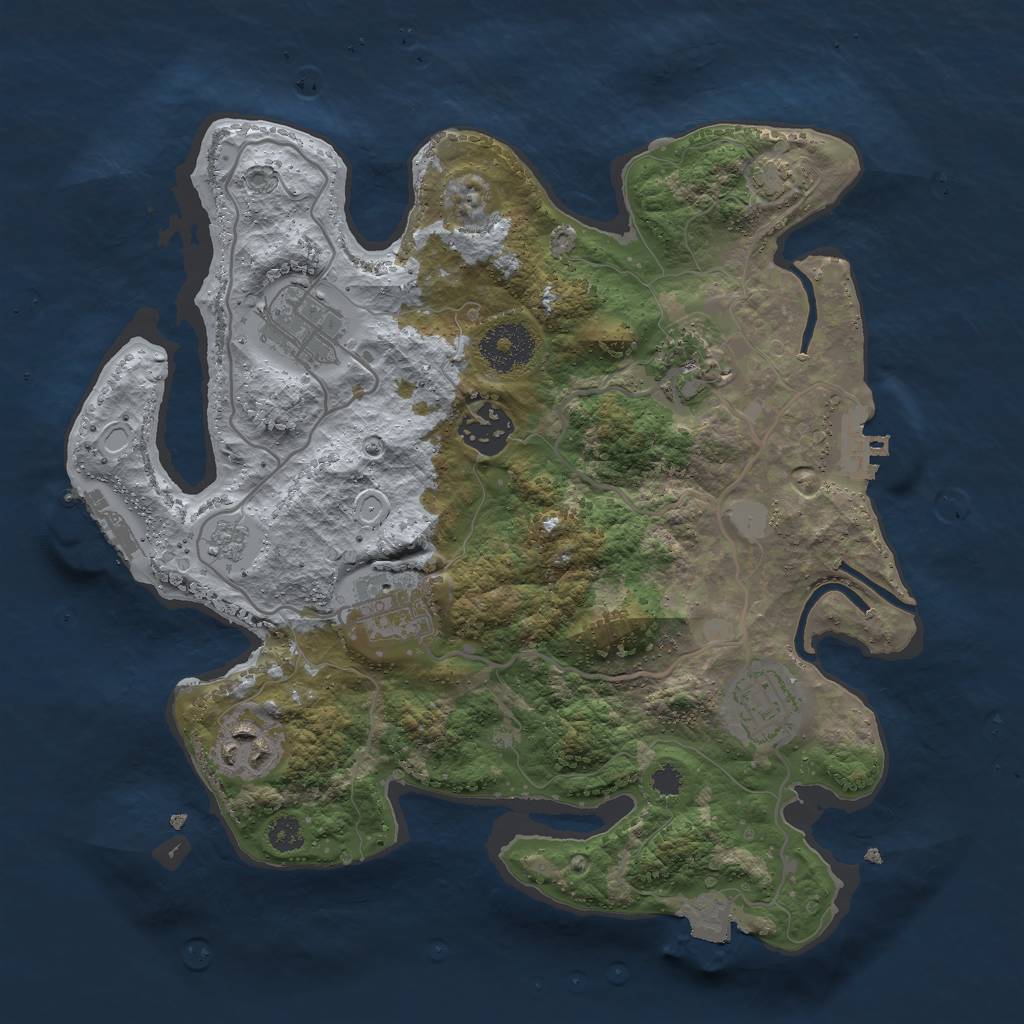 Rust Map: Procedural Map, Size: 3000, Seed: 1482706909, 13 Monuments