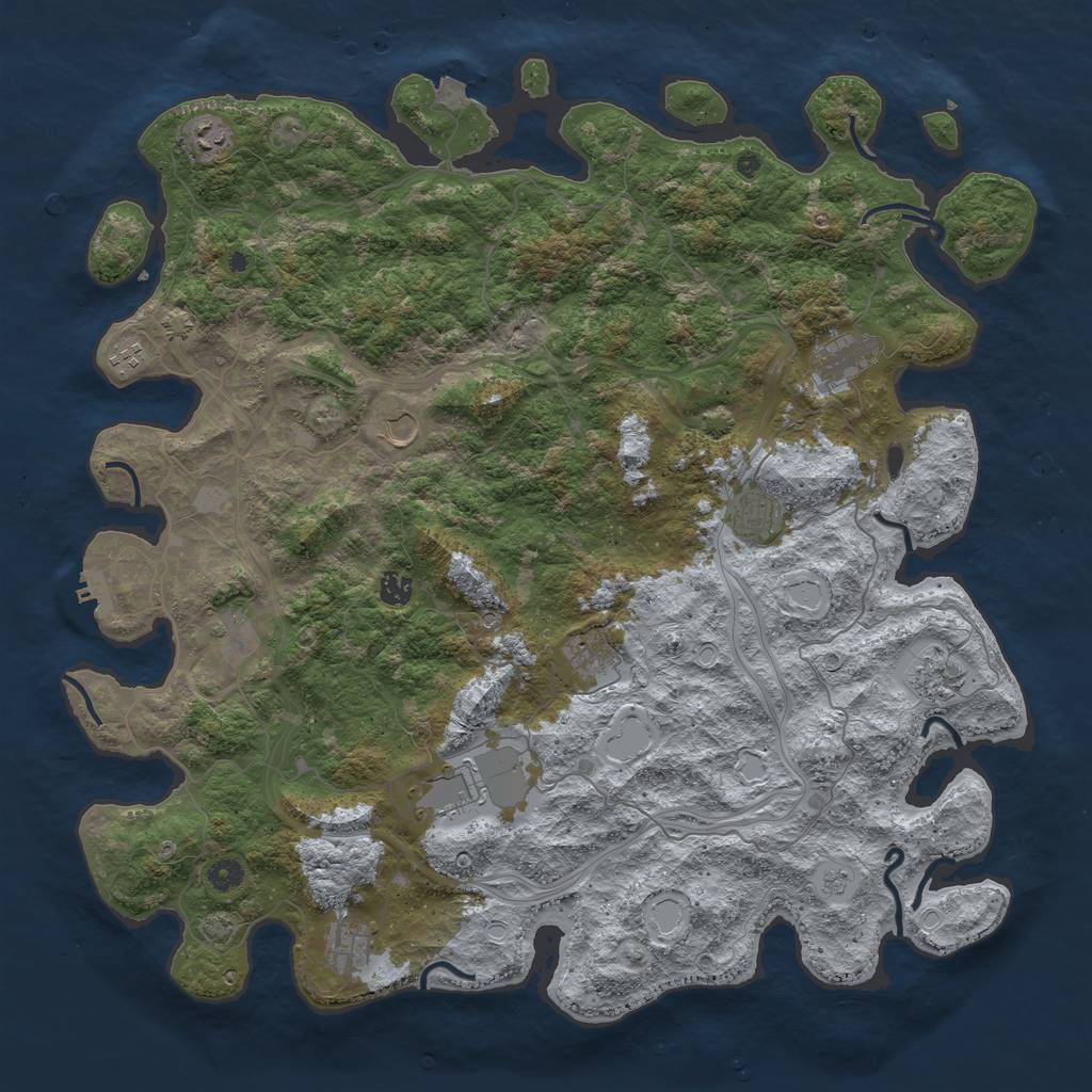 Rust Map: Procedural Map, Size: 4800, Seed: 484753544, 18 Monuments