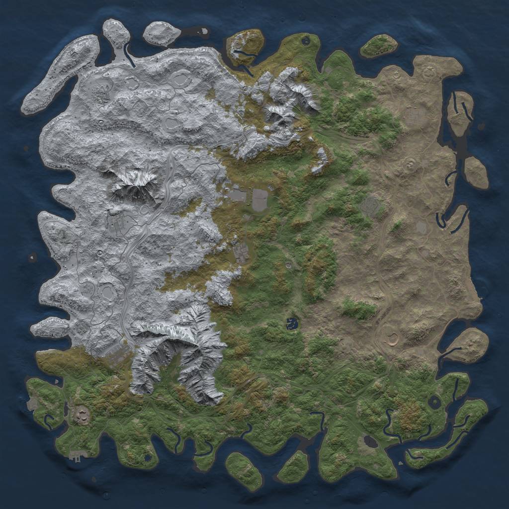 Rust Map: Procedural Map, Size: 6000, Seed: 862585285, 19 Monuments