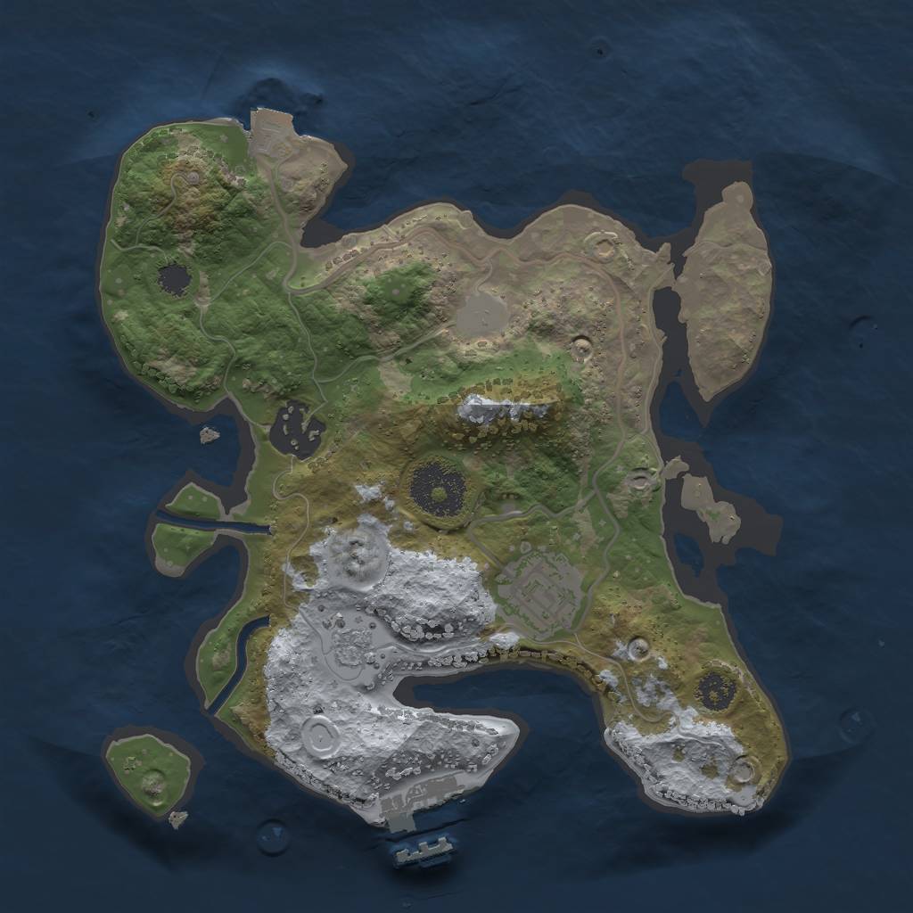 Rust Map: Procedural Map, Size: 2500, Seed: 858084837, 7 Monuments