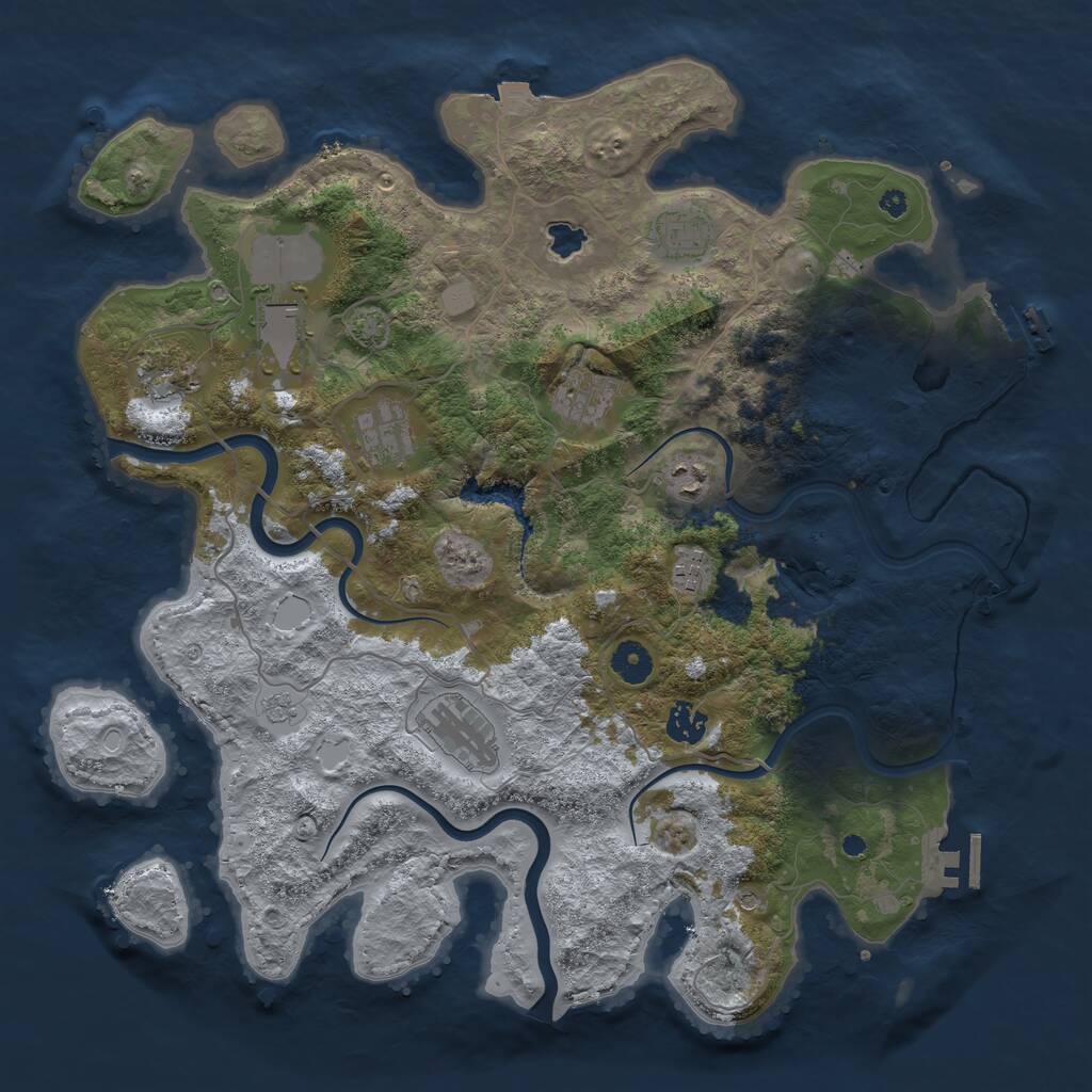 Rust Map: Procedural Map, Size: 4000, Seed: 543654758, 15 Monuments